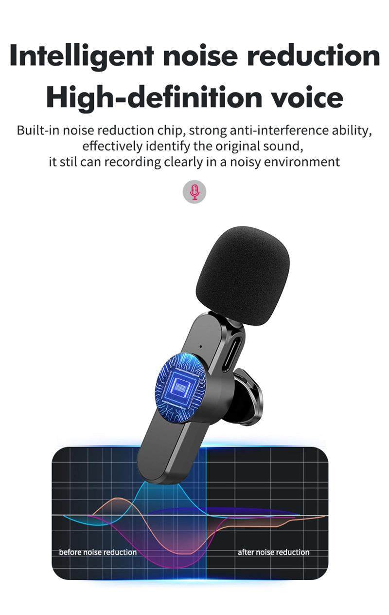 New Bluetooth Lapel Mini 20m Barrier-Free Fast Connection Omni Direction Recive Sound Conference UHF Wireless Speaker Collar Microphone for Video, Live Telecast