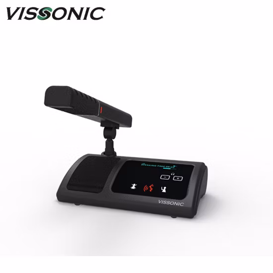 Vissonic WiFi ワイヤレス デジタル ネットワーク ディスカッション会議システム、タッチ インターフェイスを備えた参加者ユニット用の接続可能なマイク
